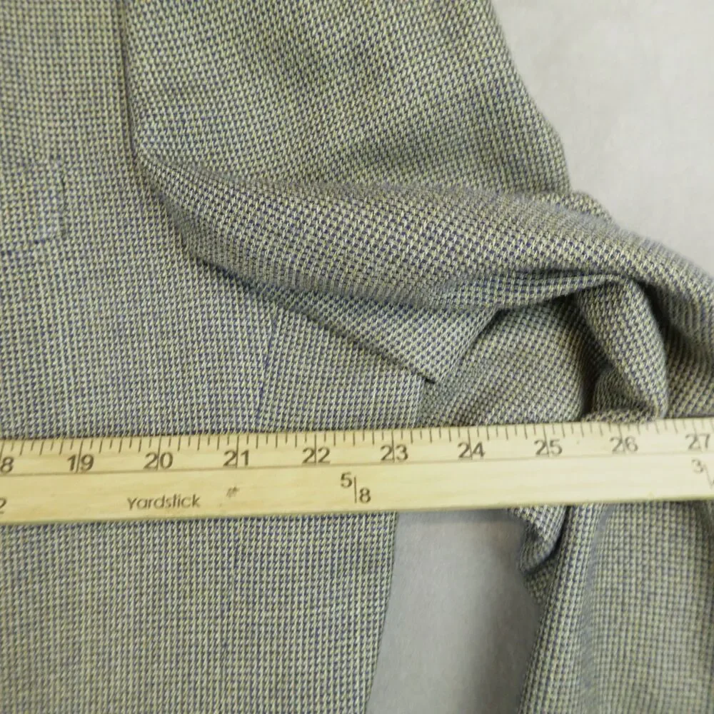 Canali Blazer Mens 48L Silk Wool Houndstooth Three Button Sport Coat Made Italy